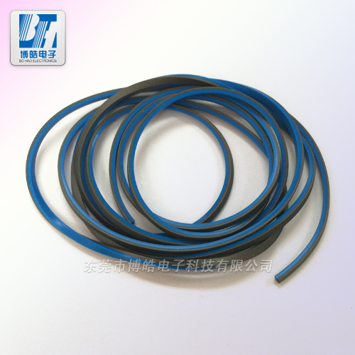 碳鎳硅膠+藍色硅膠雙色擠出成型導電硅膠條 碳鎳硅膠+藍色硅膠雙色擠出成型導電硅膠條